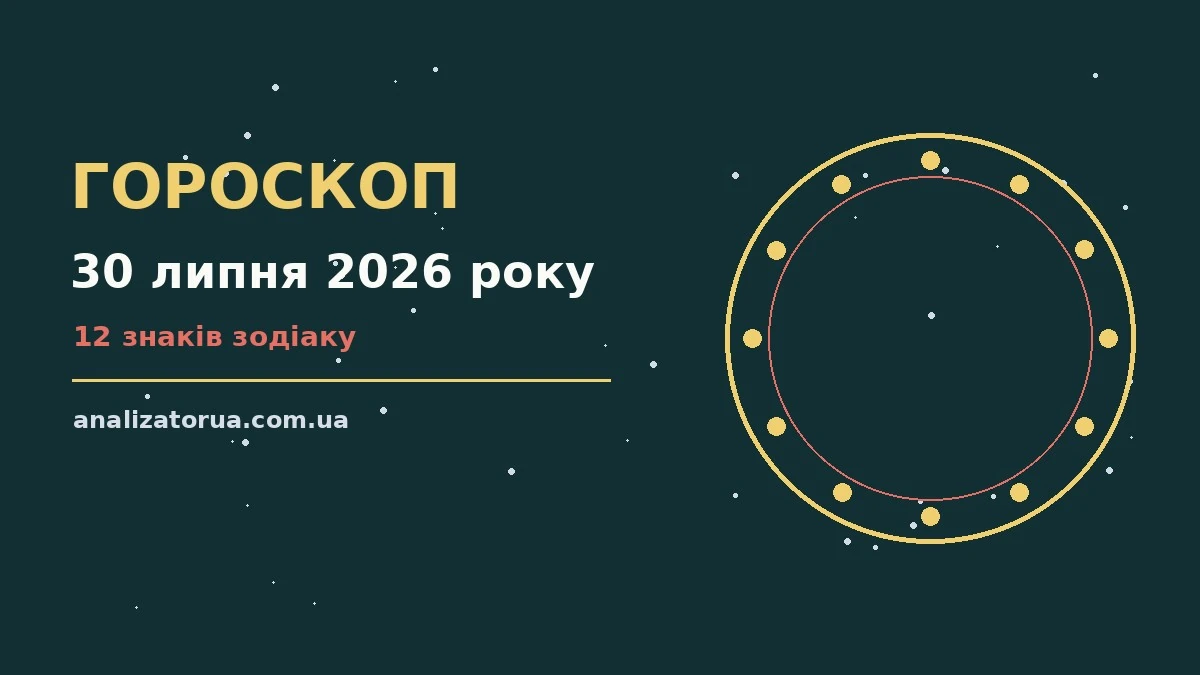 Зодіакальний календар на 30 липня 2026 року, символ спокійних рішень
