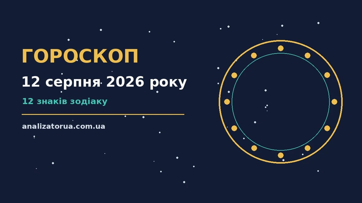 Щоденний гороскоп на 12 серпня 2026 року для всіх знаків зодіаку
