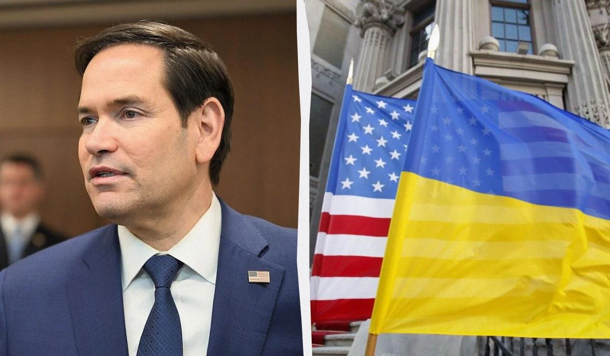 Карта світу із символічними прапорами країн, що привітали Україну, на тлі державного прапора України