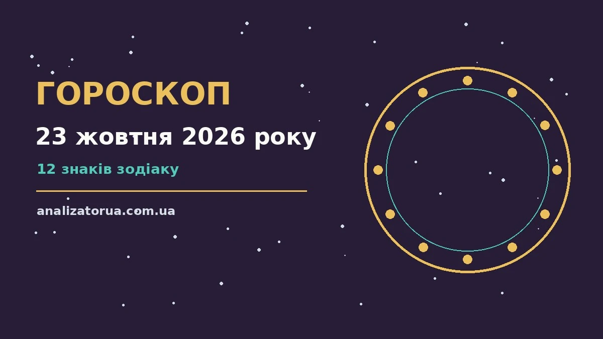 Гороскоп на 23 жовтня 2026 року — символічне зображення знаків і планера для пʼятниці