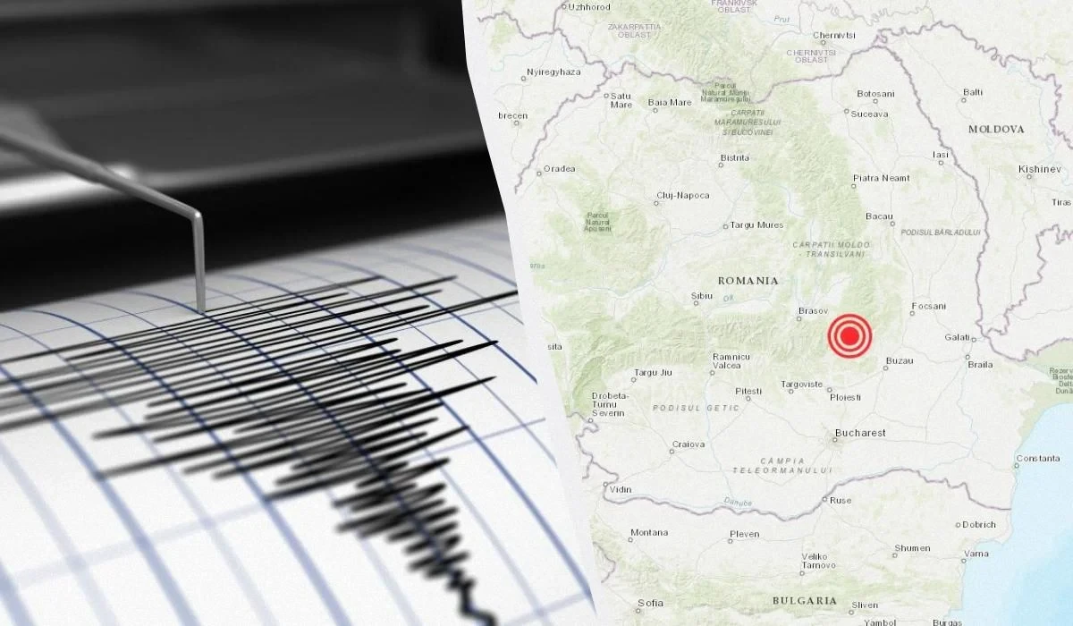 Карта сейсмічної активності в зоні Вранча 19 жовтня від румунського Інституту фізики Землі